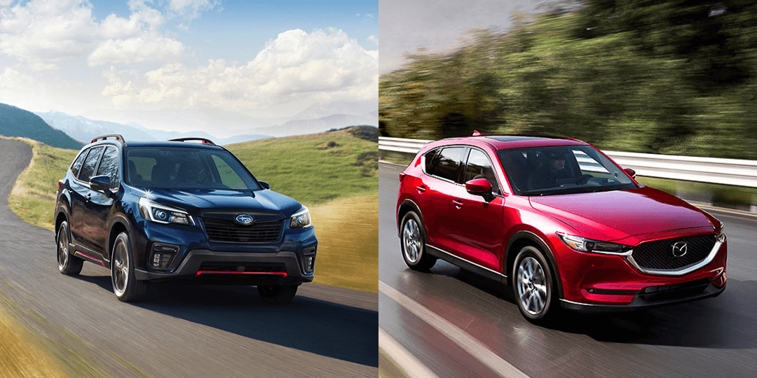 Subaru Forester 2021 (gauche) vs Mazda CX-5 2021.5(droite)