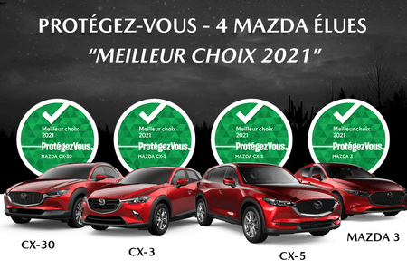 4 Mazda élues Meilleur choix selon Protégez-Vous